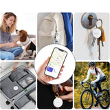 FONVOi Bluetooth Tracker Tag 4 Pack, Apple Find My Compatible Smart Item Locator with Loud Alarm and Replaceable Battery