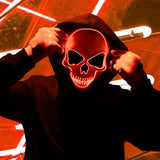 LED Light Up Mask & Gloves Set – Red Halloween Tech-Horror Costume with 3 Lighting Modes & Adjustable Fit