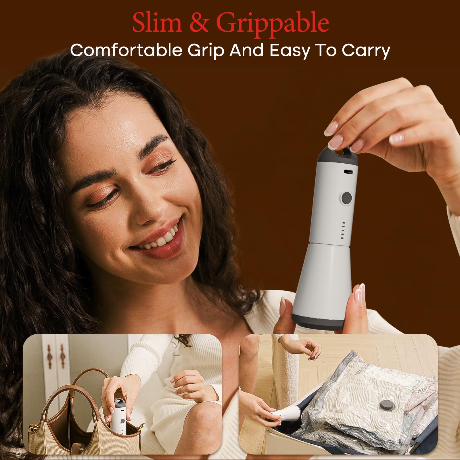 Rechargeable Vacuum Storage Bag Pump Set – Portable Travel Compression Pump with 15 Vacuum Bags for Space-Saving Packing
