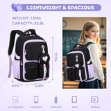 Moonbaby Girls School Backpack 15.6 Inch – Lightweight Waterproof Bookbag for Ages 8–12