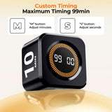 EOOCOO Visual Pomodoro Timer Cube with Gravity Flip, LED Progress Display & USB-C Rechargeable Design – Black