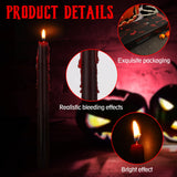 Set of 8 Halloween Bleeding Taper Candles 10 inch Black Taper Candles,Tears Taper Candle for Gothic Halloween Decoration