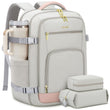LOVEVOOK 40L Carry-On Travel Backpack for Women with Packing Cubes & Wet Pocket – TSA Approved – Pink Grey