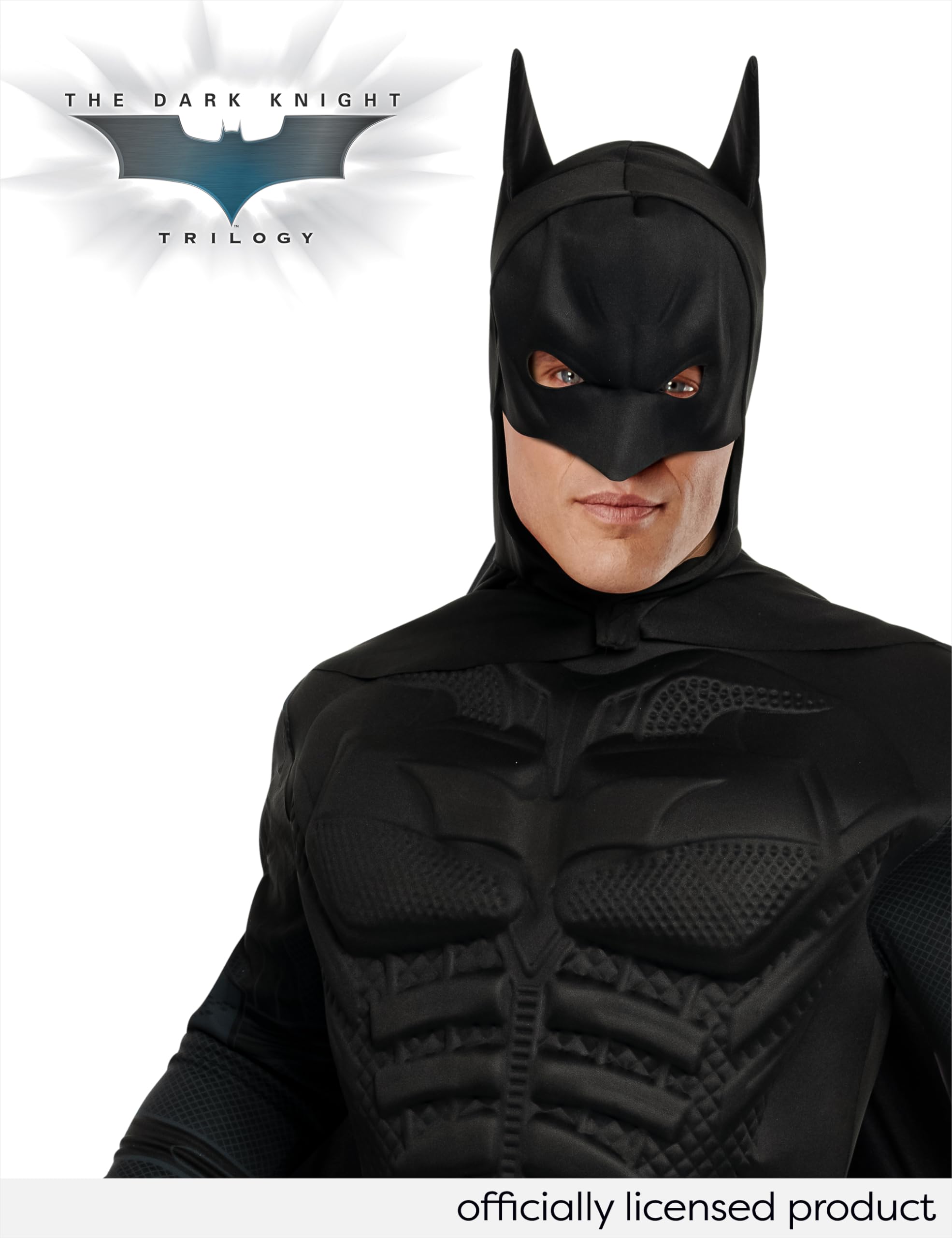 Batman: The Dark Knight Adult Costume – Deluxe Muscle Chest Jumpsuit with Cape & Belt (Men’s Large)