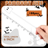 Halloween Ghost Drink Stirrers – 100 Pcs White Plastic Cocktail Swizzle Sticks for Coffee, Tea & Party Drinks