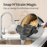 Clip-On Silicone Pot Strainer – Hands-Free Collapsible Kitchen Colander