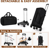 50L Rolling Garment Duffel with Wheels and Shoe Compartment