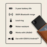 Tile Slim Bluetooth Tracker Card, Wallet Finder with 350 ft Range, SOS Alert, Life360 Compatible, Waterproof IP68