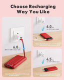 10000mAh Slim Power Bank with Built-in Cables – Portable Charger for iPhone, Samsung, Android & Tablets (Charge Up to 6 Devices)