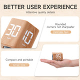 EXLLIY Wood Grain Gravity Cube Timer with Vibration Mode, Illuminated Display & USB-C Rechargeable Design