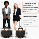 Arcoyard Rolling Laptop Briefcase with Wheels for Women – 16-Inch Waterproof Underseat Carry-On,