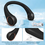 Portable Bladeless Neck Fan with 3 Speeds – USB Rechargeable Hands-Free Cooling Fan for Travel, Outdoor & Office