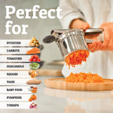 Heavy-Duty Potato Ricer & Masher – Large Basket, Non-Slip Handles, Dishwasher Safe