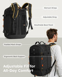 Tolaccea Expandable Carry-On Travel Backpack 40L–50L with TSA-Approved Design and Laptop Compartment
