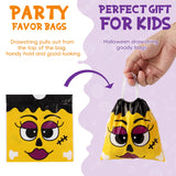 96-Pack Halloween Drawstring Candy Bags – 12 Cute Designs, Durable 6x6" Trick-or-Treat Goodie Bags for Kids & Parties