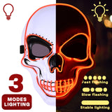 LED Light Up Mask & Gloves Set – Red Halloween Tech-Horror Costume with 3 Lighting Modes & Adjustable Fit