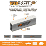 FurDozer X6 Advanced Pet Hair Removal Tool with Precision Crevice Edge & Reusable Fabric-Safe Cleaning Technology – Gray Edition