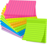 375-Sheet Lined Sticky Notes in 7 Bright Colors