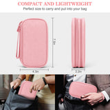 Portable Electronics Organizer Travel Case Double Layer Waterproof Cable Storage Bag Pink