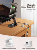 JOYROOM Magnetic Cable Clips – Adjustable Adhesive Cord Holder for Desk, Wall & Car (White, 9-Pack)