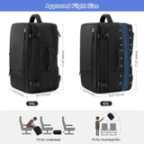 SINALIY Expandable 40L Carry-On Travel Backpack with Convertible Carry & 17” Laptop Sleeve – Black