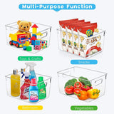 Clear Refrigerator & Pantry Organizer Bins – BPA-Free Transparent Storage Boxes with Handles