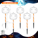 Jack-O’-Lantern Halloween Pathway Lights – 8.8ft Orange LED Pumpkin Stakes with Timer & 8 Lighting Modes (Battery Operated, Waterproof)