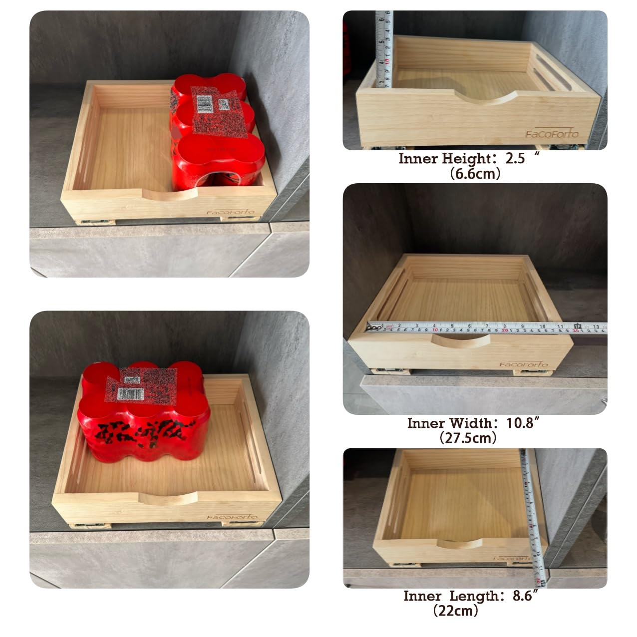 Wood Pull-Out Cabinet Drawer Organizer – Fully Assembled Slide-Out Shelf for Kitchen Cabinets