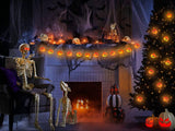 Pumpkin String Lights – 10FT 20 LED Battery Operated Halloween Lights (Steady & Flash Modes, Waterproof)