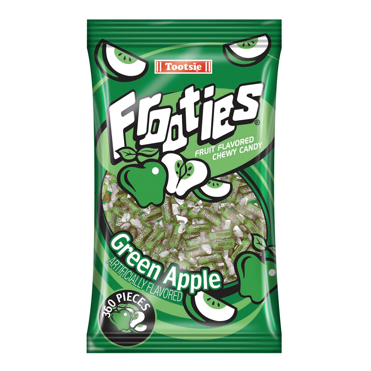 Green Apple Frooties – 360pcs Bag of Chewy Candy Rolls for Halloween, Parties & Candy Buffets (Kosher, Gluten-Free, Peanut-Free)