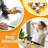 24 Pcs Mini Candy Corn Stress Relief Toys – Halloween Fidget Balls with Funny Expressions (Soft PU Foam, Party Favors & Anxiety Relief)
