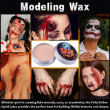 Halloween SFX Makeup Kit – Complete Special Effects Set with Fake Blood, Scar Wax, Bruise Palette & Vampire Teeth
