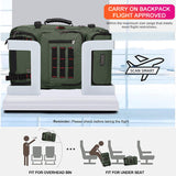 Witzman Airline-Approved Carry-On Travel Backpack Convertible Duffle Bag – Army Green