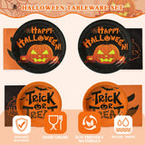 Halloween Jack O’Lantern Tableware Set – 96 Pcs Plates & Napkins for 24 Guests Party Supplies