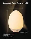 Rechargeable Egg Night Light for Baby Nursery – Touch Control RGB Dimmable Silicone Lamp for Kids & Breastfeeding