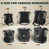 OSAH DryPak Heavy-Duty Waterproof Backpack Roll-Top Hiking & Outdoor Dry Bag – 35L / 55L / 85L – Black