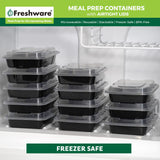 Freshware 28oz Meal Prep Containers – 50 Pack, BPA-Free Bento Lunch Boxes