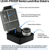 Black 4-Compartment Bento Set with 8 oz Food Jar