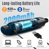 Casfuy N75 Professional Dog Nail Grinder with 6 Speed Control & Diamond Bit – Rechargeable Quiet Pet Nail Trimmer with LED Safety Lights (Dark Blue)