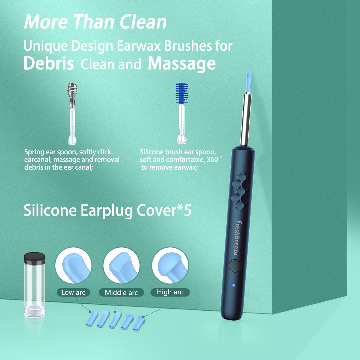 Smart HD Ear Wax Removal Tool with Wireless Camera & LED Illumination – Rechargeable Visual Ear Cleaner for Safe and Precise Ear Care (Blue Edition)
