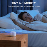 Ultra Mini White Noise Machine Portable Sleep Sound Soother with 15 Natural Sounds, 32 Volume Levels & USB-C Rechargeable Battery – Travel Pocket Size White