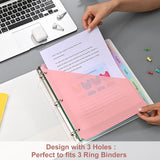 5-Piece Pastel Pocket Binder Divider Set