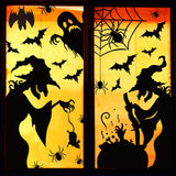 Halloween Witch Window Clings – 44 PCS Double-Sided Reusable Stickers for Glass Doors & Windows