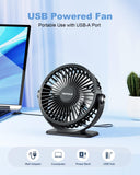 TriPole USB Desk Fan Portable Mini Personal Cooling Fan with 3 Speeds, 360° Adjustable Head and Quiet Strong Airflow for Office & Travel