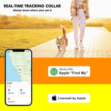 BOMERAHE GPS Dog Tracker Collar Apple Find My Waterproof Adjustable Smart Tracking Pet Collar No Subscription
