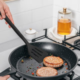 Heavy-Duty Silicone Kitchen Utensil Set with Stainless Steel Core – Heat Resistant 600°F (Black)