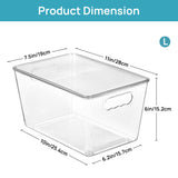 Clear Stackable Storage Bins with Built-In Handles – Heavy-Duty BPA-Free Organizer for Pantry, Kitchen & Home