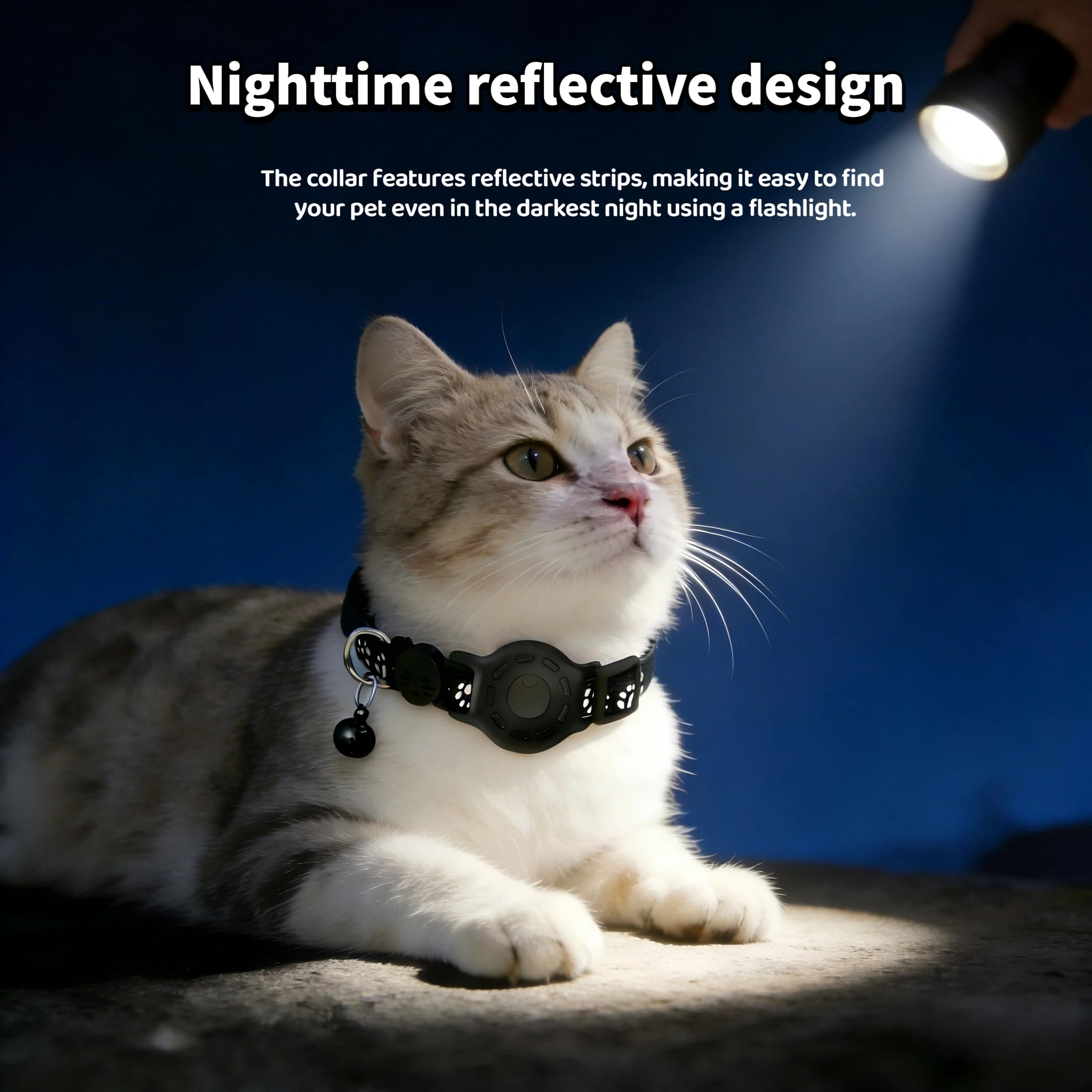 Android Cat GPS Tracker Collar, Waterproof Smart Pet Locator, No Subscription, Lightweight Find My Device Compatible Tracker