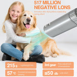 Hands-Free Pet Hair Dryer with 1400W Brushless Motor, Ultra Quiet Operation, Adjustable Heat and Speed, and Portable Grooming Design