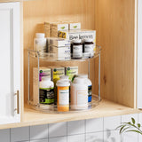 LAMU 2-Tier Lazy Susan Turntable Organizer – Clear Rotating Spice Rack for Cabinets, Pantry & Countertops (9.25”)